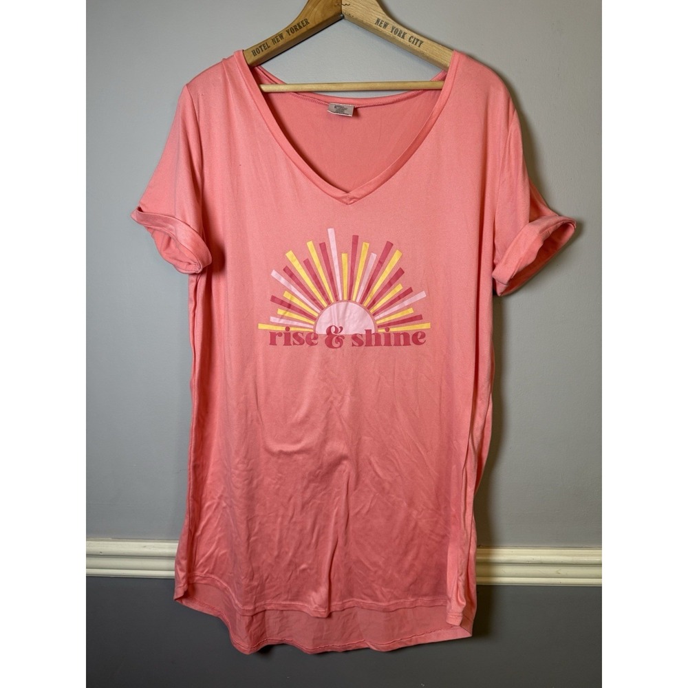 Rise And Shine  T-Shirt‎ hello Mello size L/XL coral